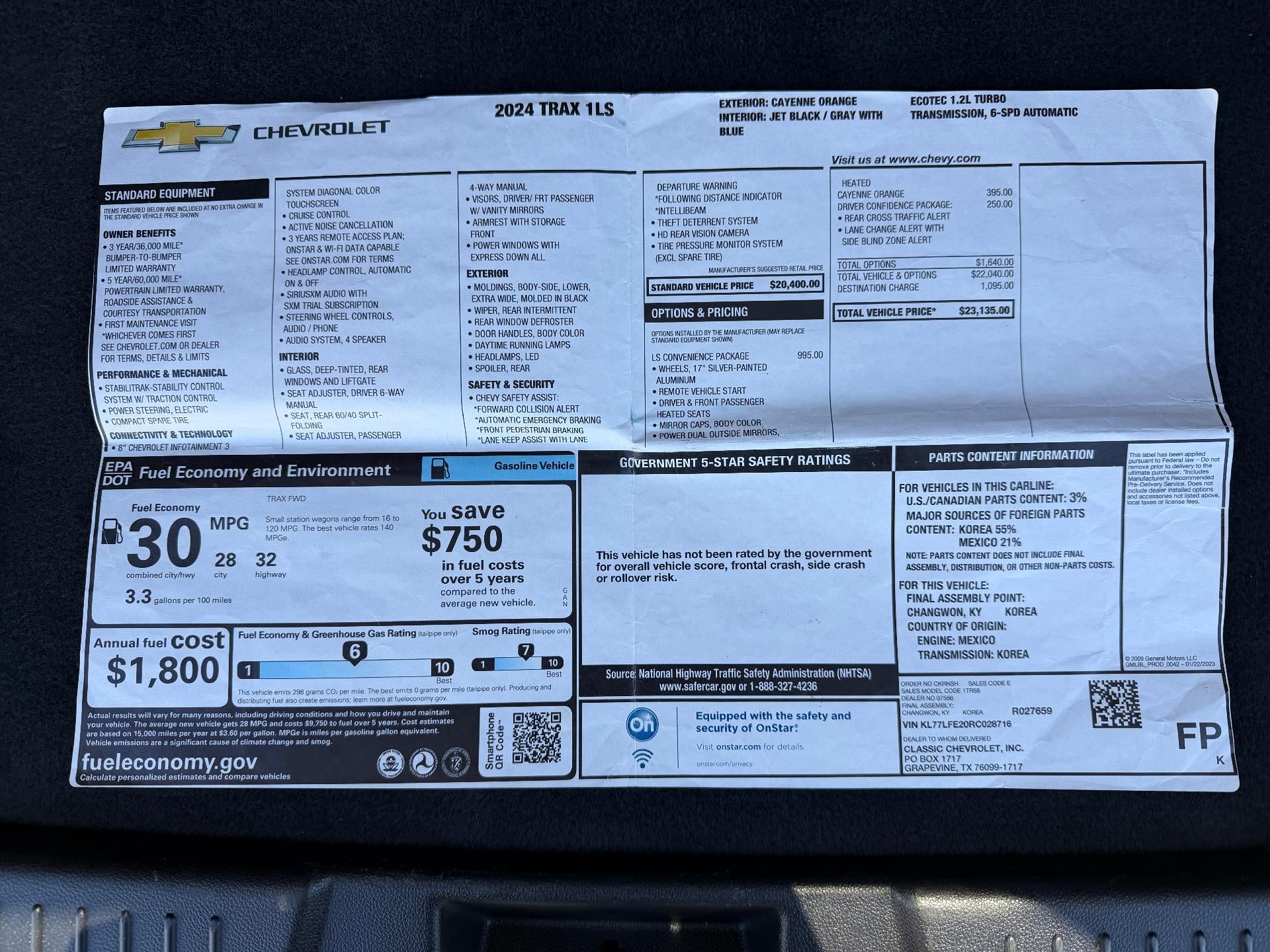 2024 Chevrolet Trax FWD 4dr LS